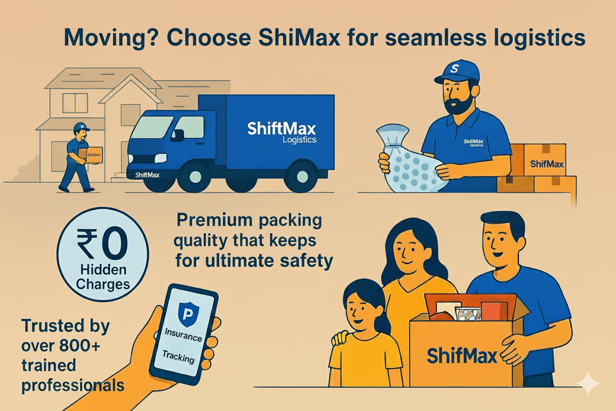 ShiftMax Logistics professional team - expert packers and movers providing safe household relocation services across India with 25K+ successful moves