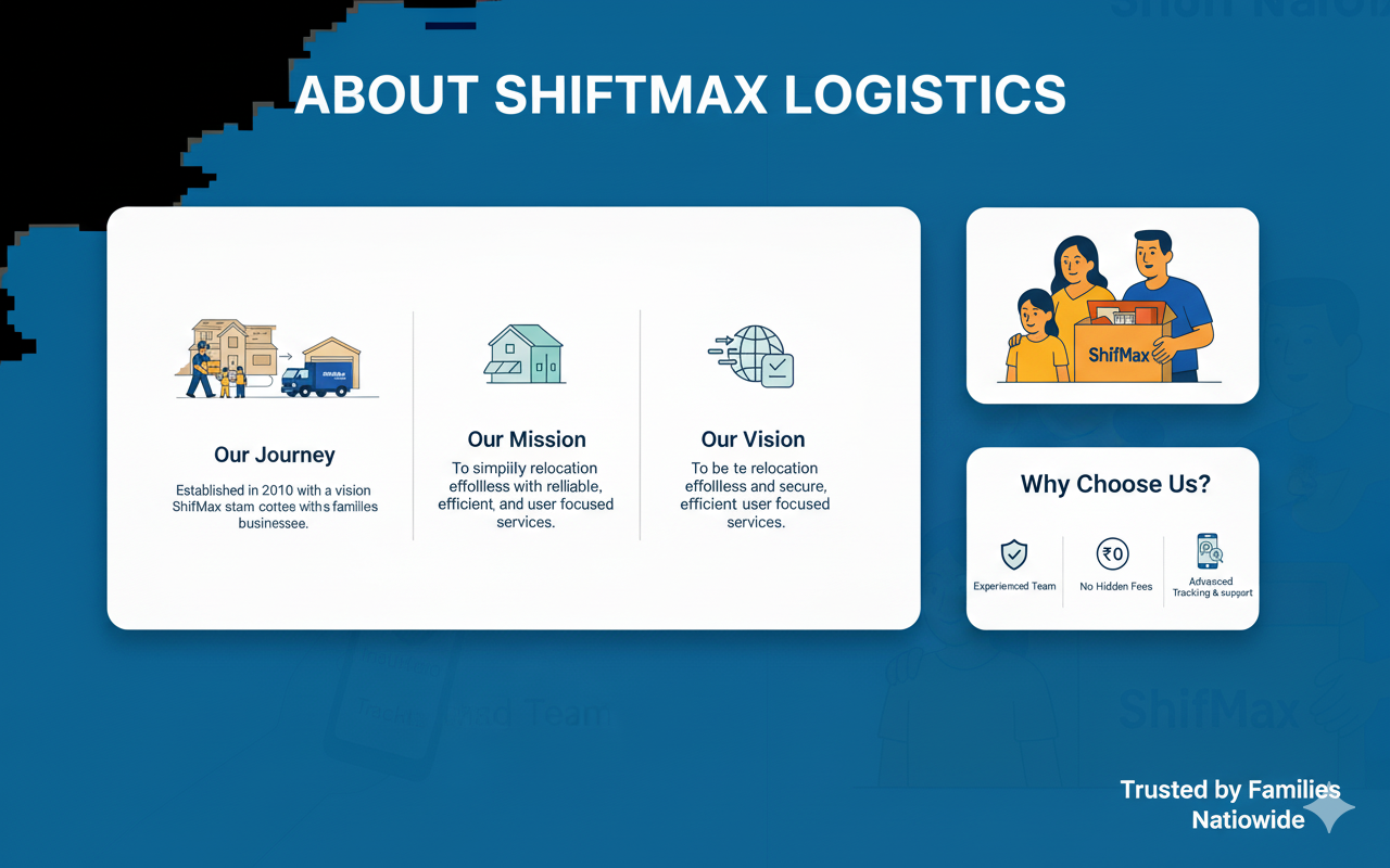 ShiftMax Logistics mission and vision - trusted moving company with 18+ years experience in professional relocation services