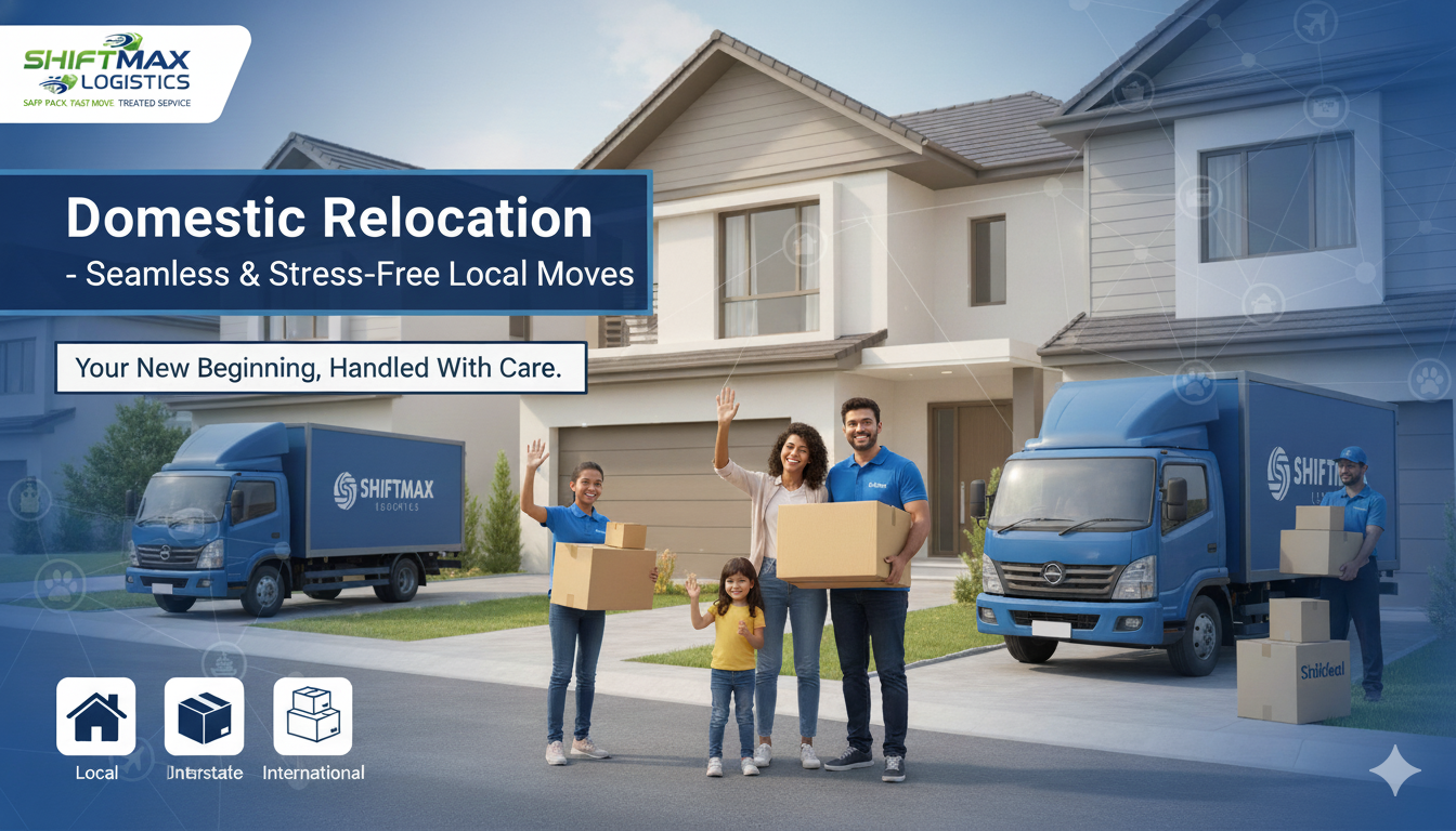 ShiftMax Logistics domestic packers and movers - professional household shifting services across India with 25K+ successful moves