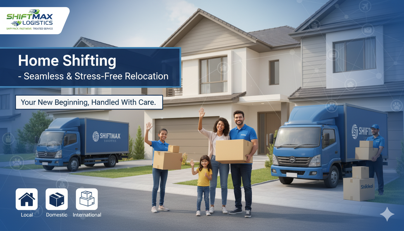 ShiftMax Logistics house shifting services - professional home relocation and household moving solutions with 15K+ successful house moves